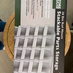store house 20 bin rail mount stackable storage